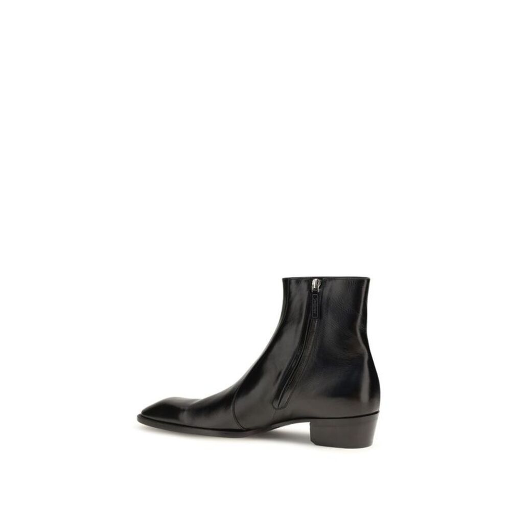 Saint Laurent Black Calf Leather Bos Taurus Ankle Men's Boots - Picture 3 of 3